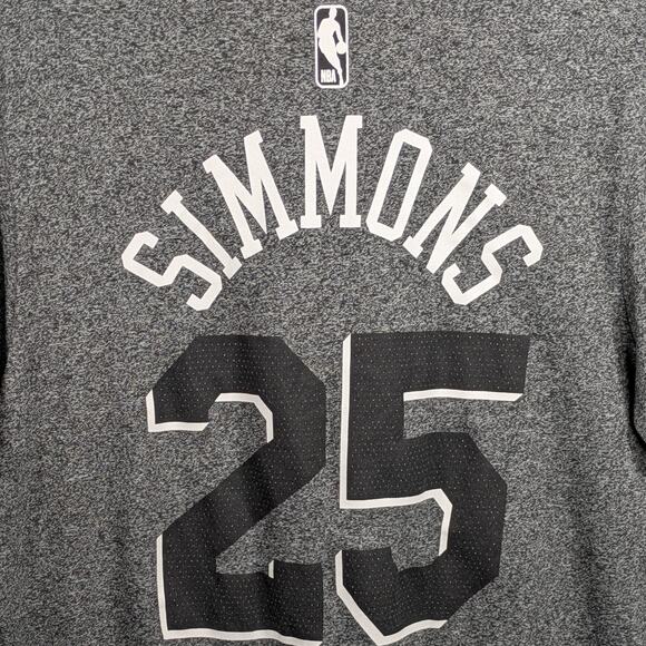 Nike Philadelphia 76ers Ben Simons Gray T Shirt Mens Size M Short Sleeve - Picture 5 of 5